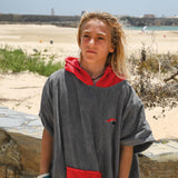 F2 Poncho Surf- Bade- Frottee Poncho Dryrobe Handtuch Modell wählbar Schwarz