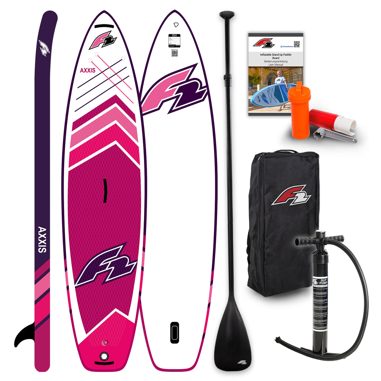 F2  Stand Up Paddle Board AXXIS - Damen SUP Größe wählbar Pink