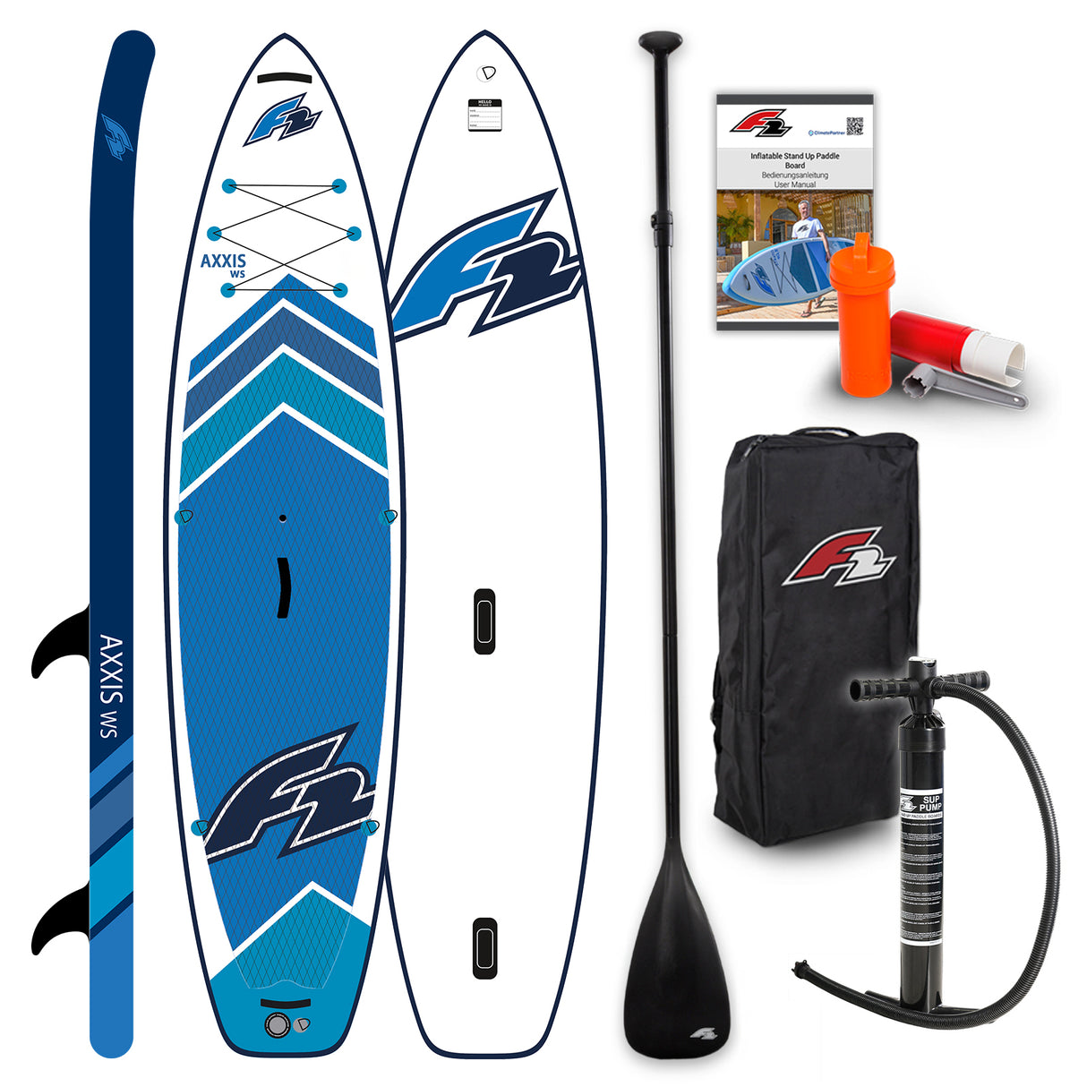 F2  Stand Up Paddle Board AXXIS WS Windsurf SUP Größe wählbar Blau