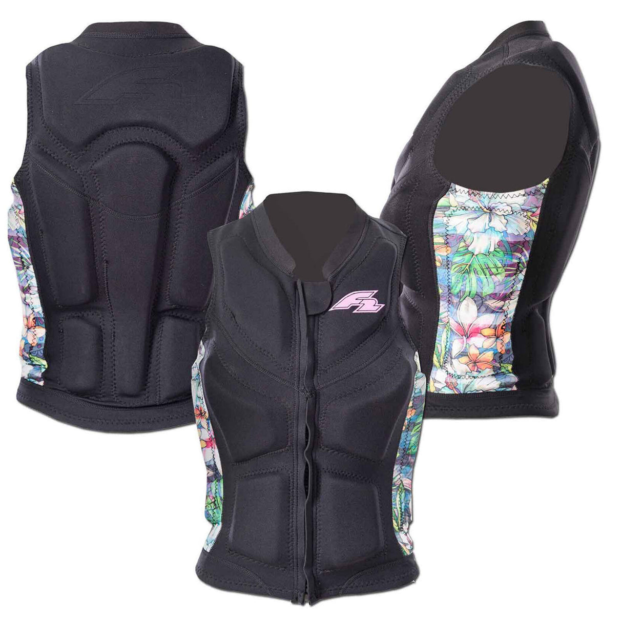 F2 Damen Prallschutz Weste Wake & Sup Weste S-XXL Größe wählbar Schwarz
