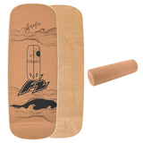 F2 Kork Balance Board Pill 80x30cm mit Korkrolle + Kork Halbkugel