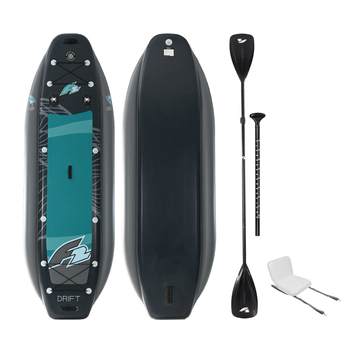 F2  Inflatable Kajak Set Drift Aufblasbar 335cm Grün