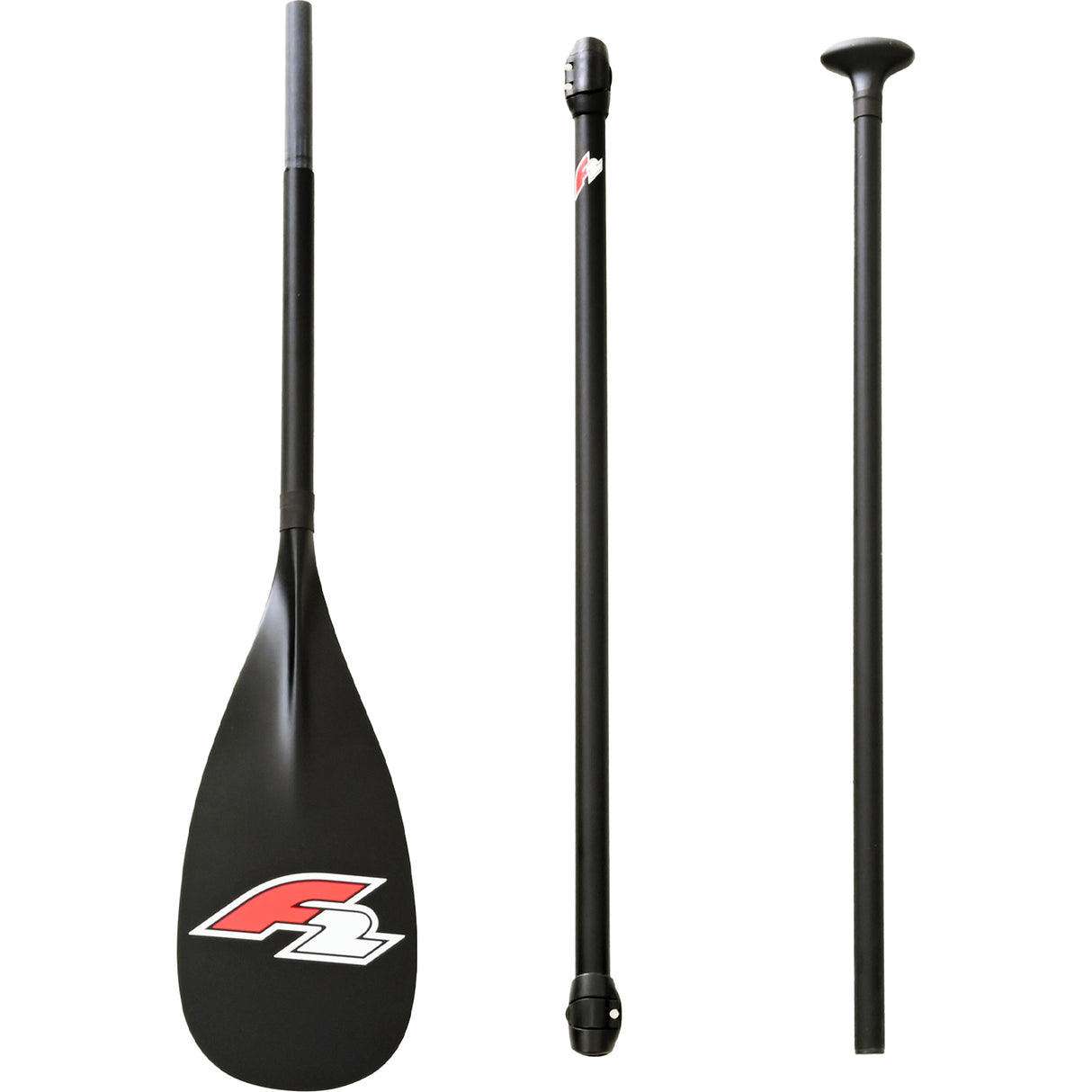 F2  SUP Paddel 40% Carbon Paddle 3-teilig 170-220cm Schwarz