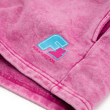 F2 Retro Silberpfeil Shorts Magenta Stonewashed Damen Sweatshorts - Größe wählbar