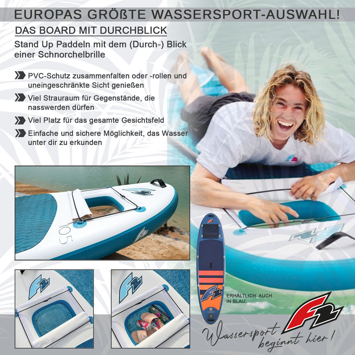 F2 SUP Stand Up Paddle Board Ocean Sight Board Only Größe/Farbe wählen
