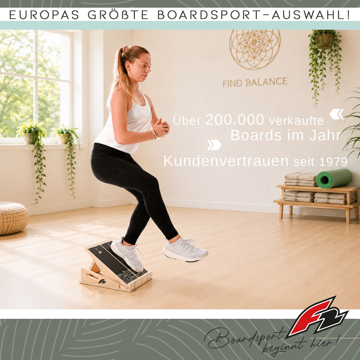 F2  Balance Board Step Board Multi Trainingsgerät Verstellbar  Holz