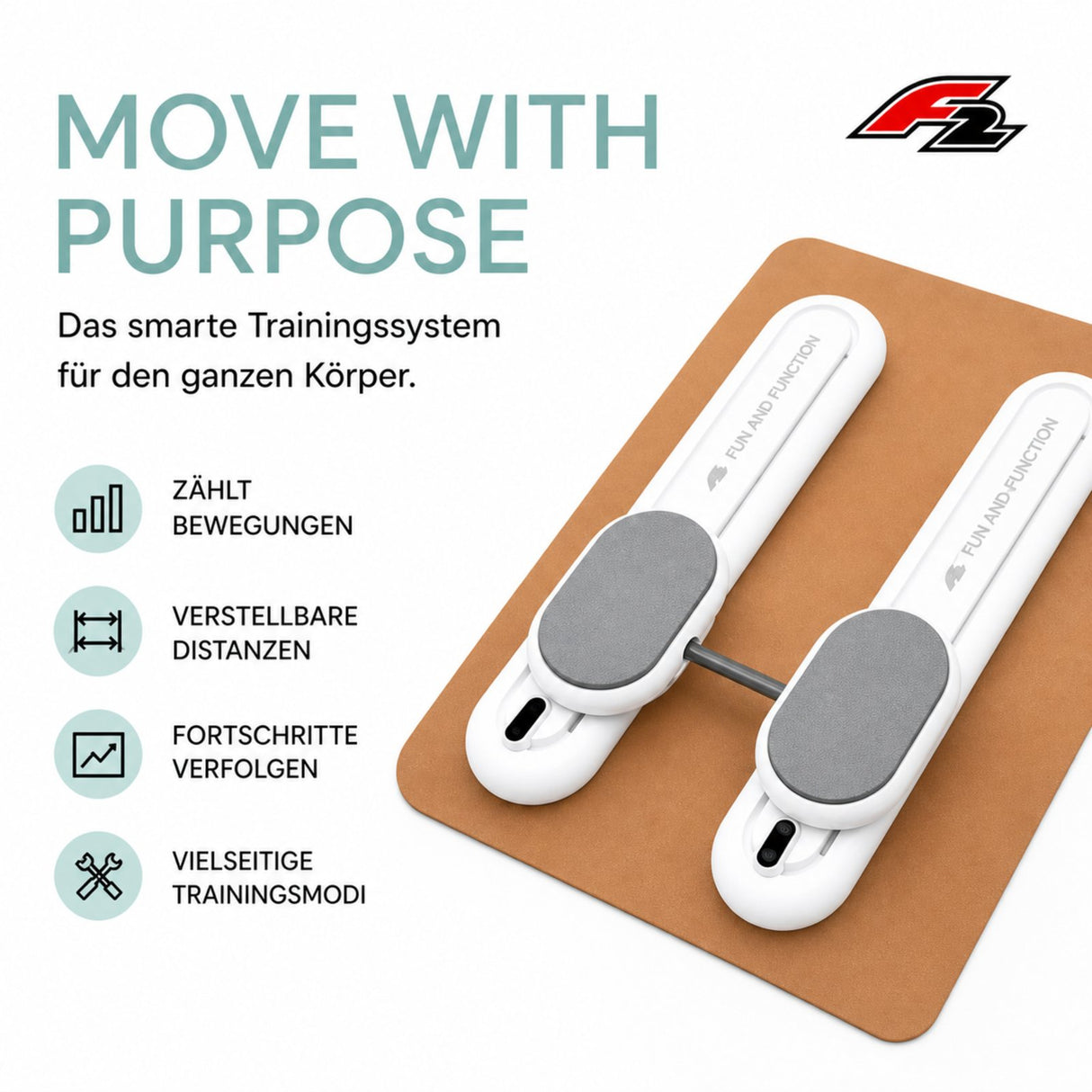 F2  Balance Board Core Pilates Trainer  64cm Weiss