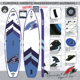 F2 SUP Stand Up Paddle Board Surf HFT Weiss/Blau - Größe wählbar