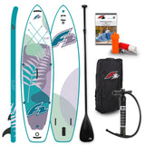 F2 SUP Stand Up Paddle Board Surf Woman V2 Weiß/Türkis - Größe wählbar