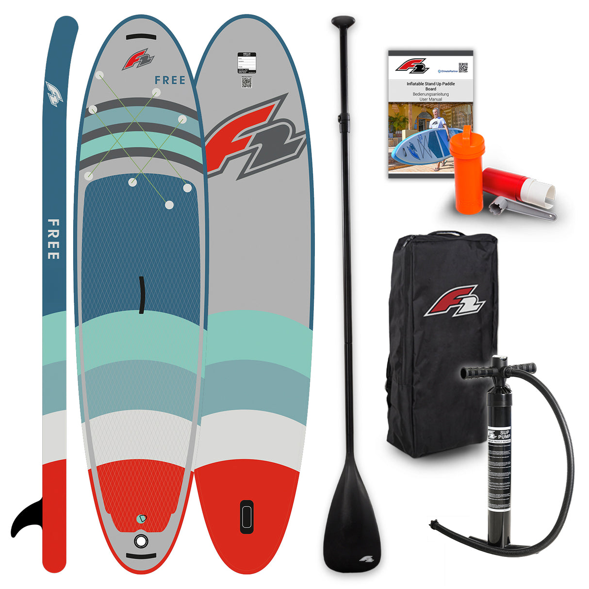F2 SUP Stand Up Paddle Board Free V2 - Farbe/Größe wählbar