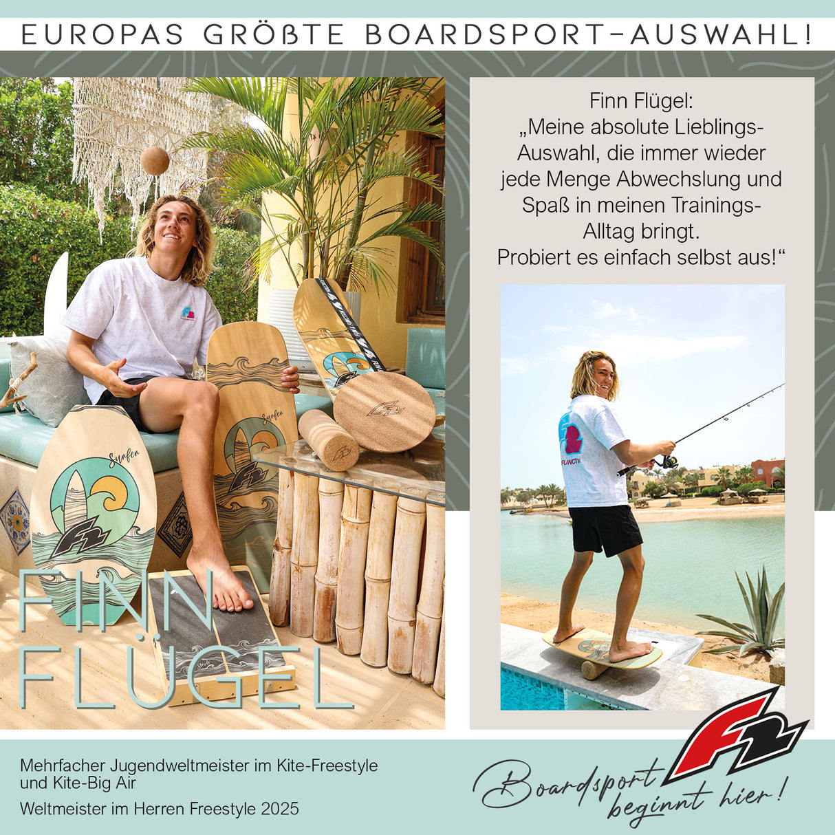 F2 Balance Board Set mit Korkrolle und Halbkugel Komplettset Modell wählbar
