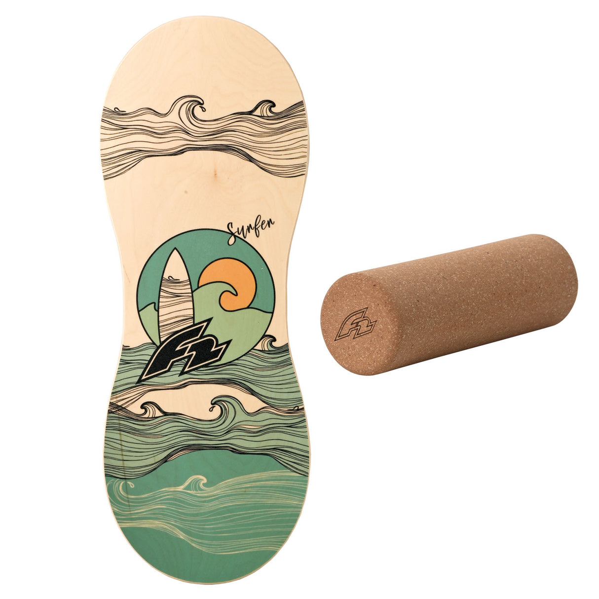 F2 Balance Board Set mit Korkrolle Komplettset Modell wählbar