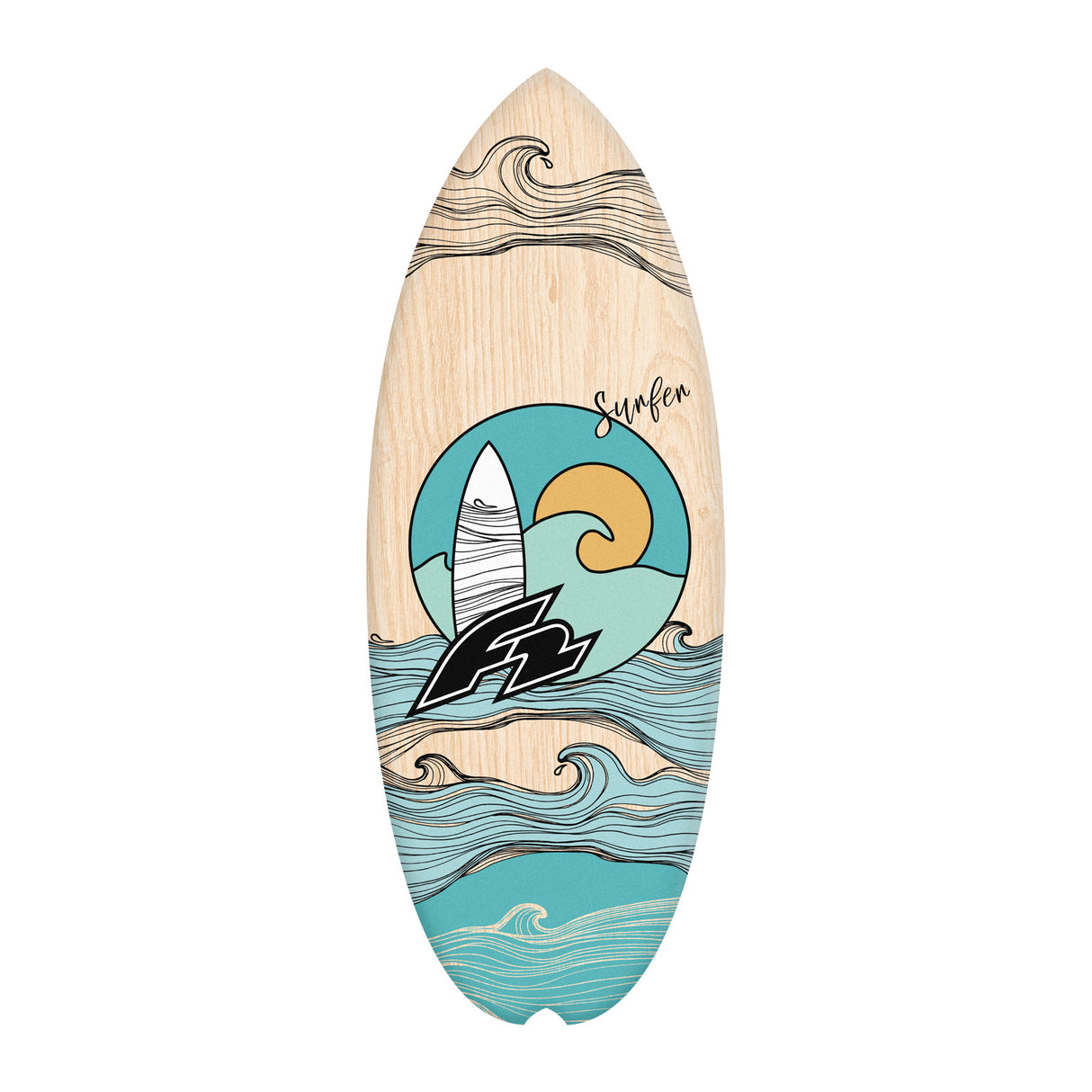 F2 Set Balance Board Halfshell 80x30cm mit Korkrolle
