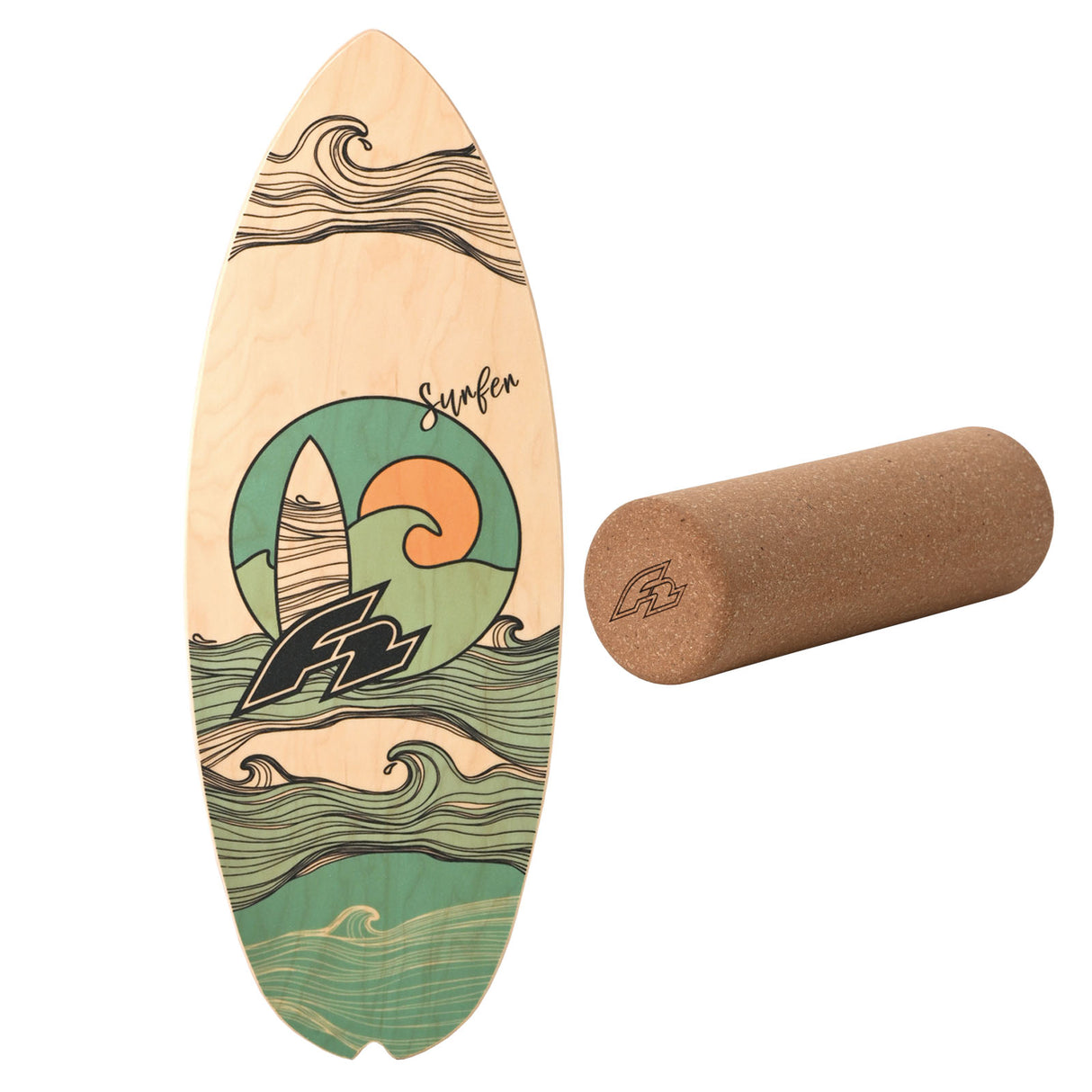 F2 Balance Board Set mit Korkrolle Komplettset Modell wählbar