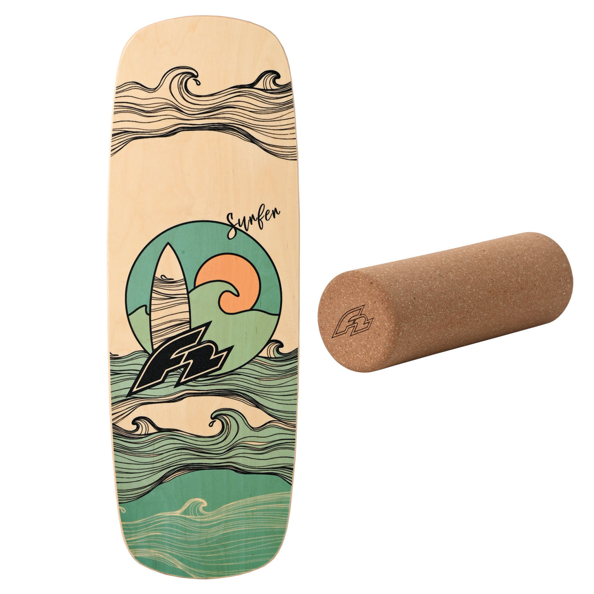 F2 Balance Board Set mit Korkrolle Komplettset Modell wählbar