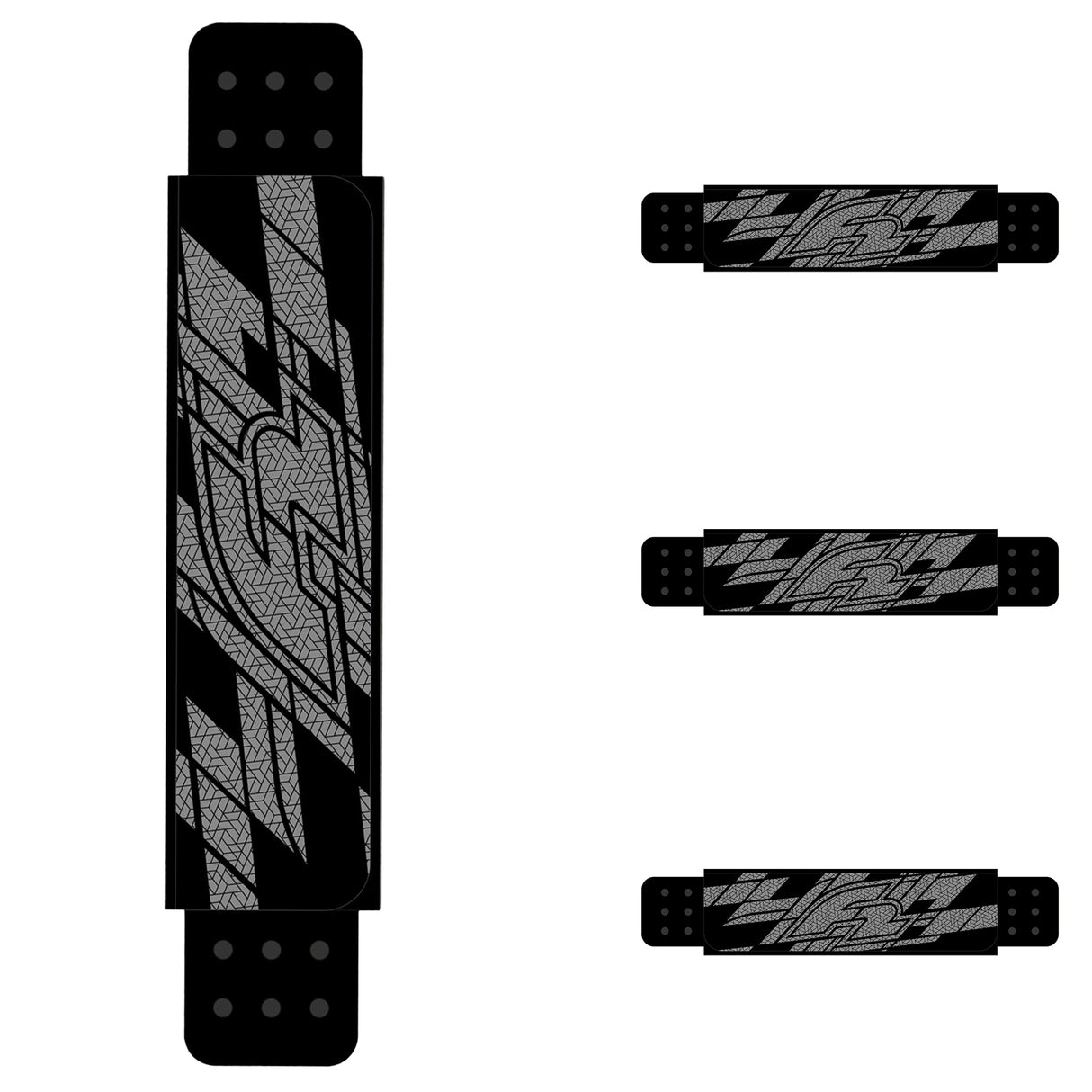 F2 4er Set Windsurf Foot Strap Fußschlaufen Onesize Schwarz/Grau