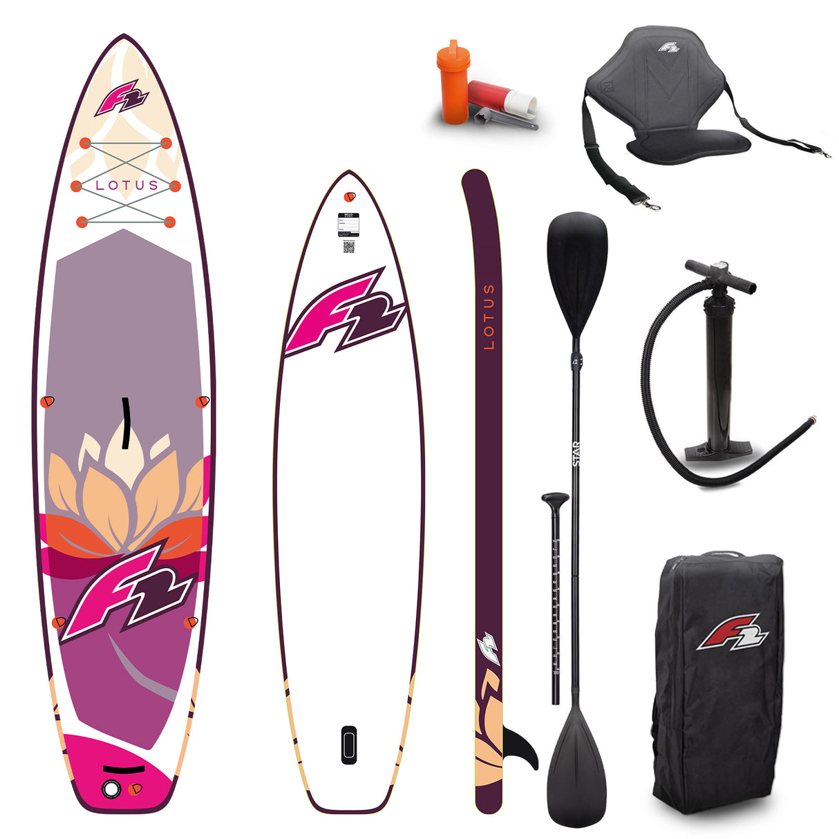 F2 SUP Stand Up Paddle Board Lotus Damen - Größe/Farbe/Zubehör wählbar