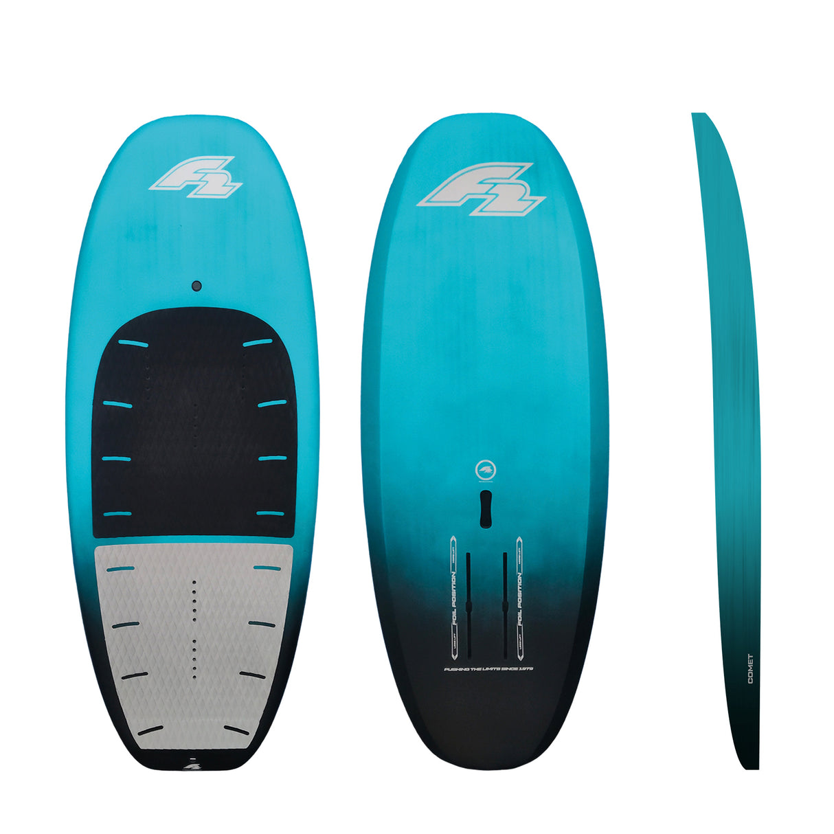 F2 Set Foilboard Comet Team Türkis 45,6L + Alu Foil 1700 + Wing 5qm