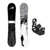 F2 Set Snowboard Junior Black Deck mit Pipe Bindung Komplettset Größen wählbar