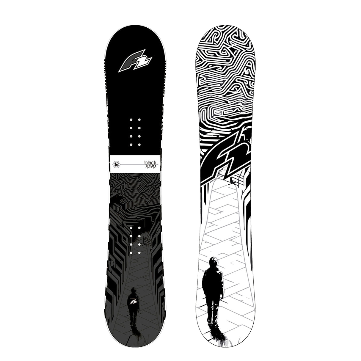 F2 Set Snowboard Blackdeck Wide Schwarz/Weiss 159w cm + Sonic Pro Bindung L