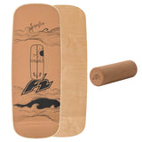 F2 Set Kork Balance Board Pill Flat Shape 73x28cm + Korkrolle