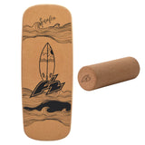 F2 Set Kork Balance Board Flat Shape + Korkrolle Komplettset Modell wählbar