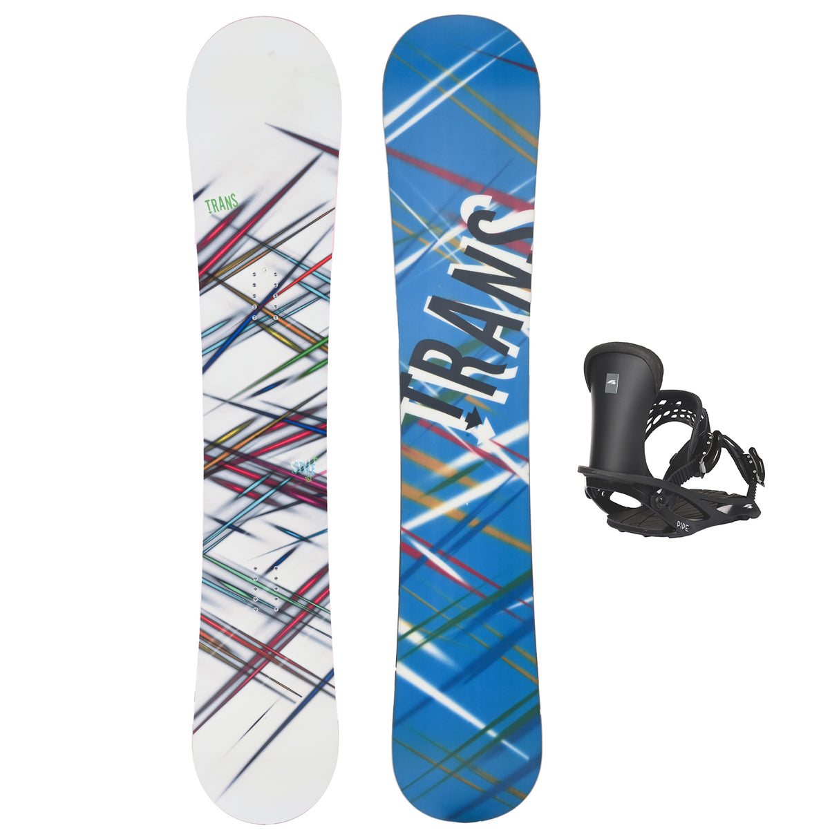 Trans Set Snowboard Style Weiss 152cm mit Pipe Bindung M Sale