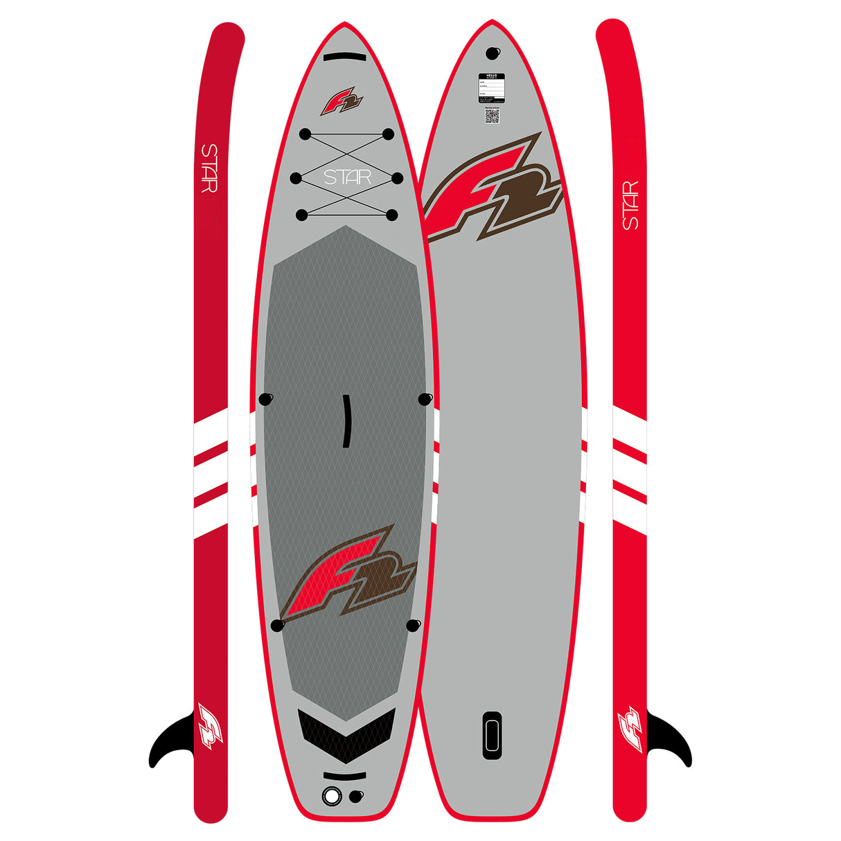 F2 SUP Stand Up Paddle Board Star Grau 320cm Board Only 10,5