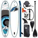 F2 Set Stand Up Paddle Board Sector SMU Blau 10,5 + Kajak Zubehör