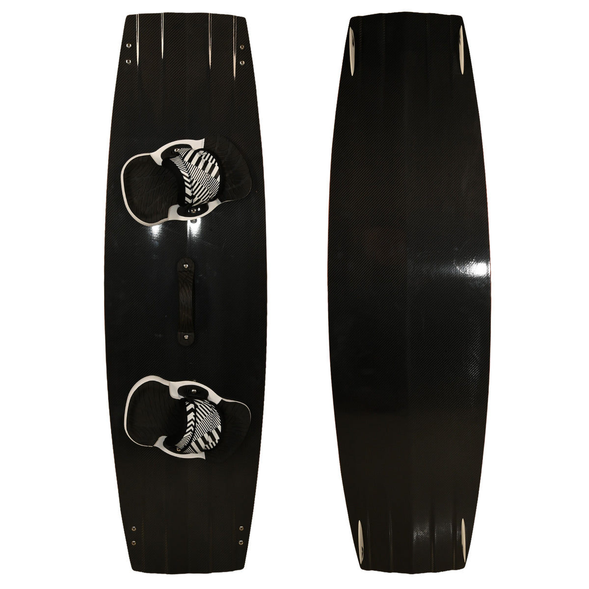 F2 Set Kiteboard Black Carbon 142cm + Bindung L/XL + GFK Finnen