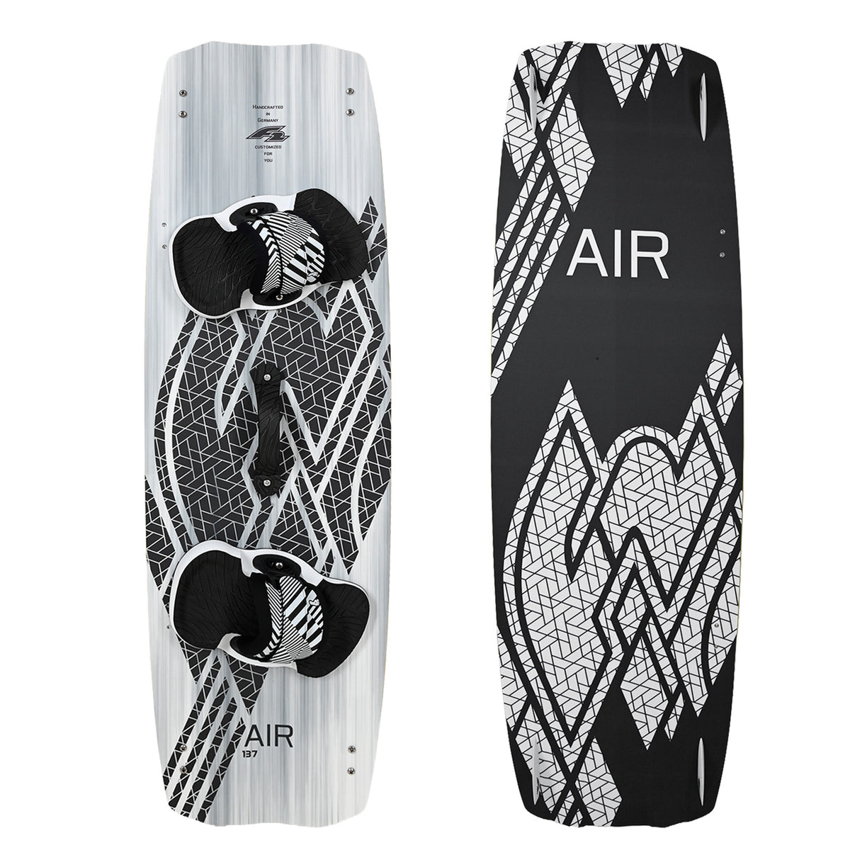 F2 Set Kiteboard Air White Icon 137cm + Bindung L/XL + GFK/Slider Finnen