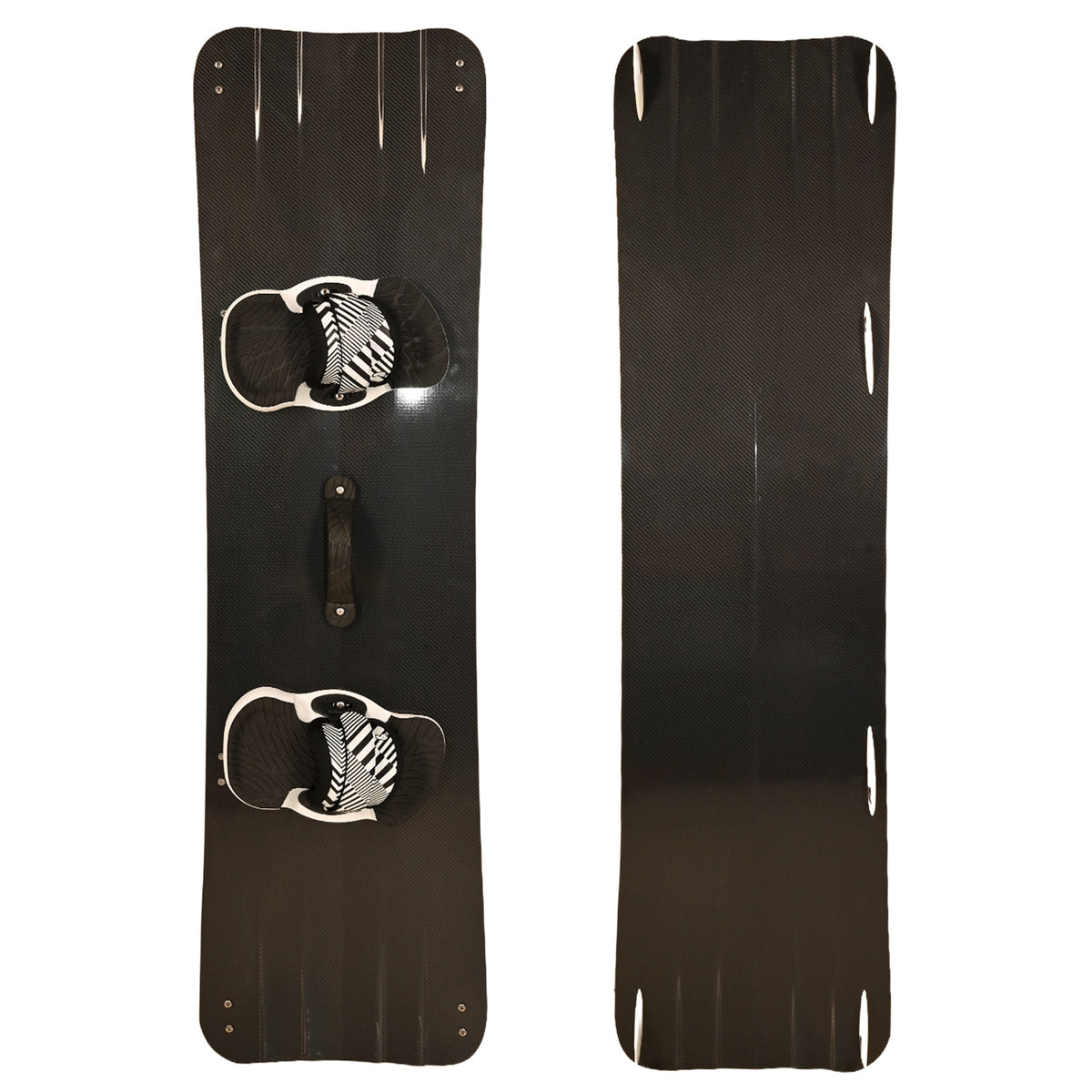 F2 Set Kiteboard Wide Black Carbon 155cm + Bindung L/XL + GFK/Slider Finnen
