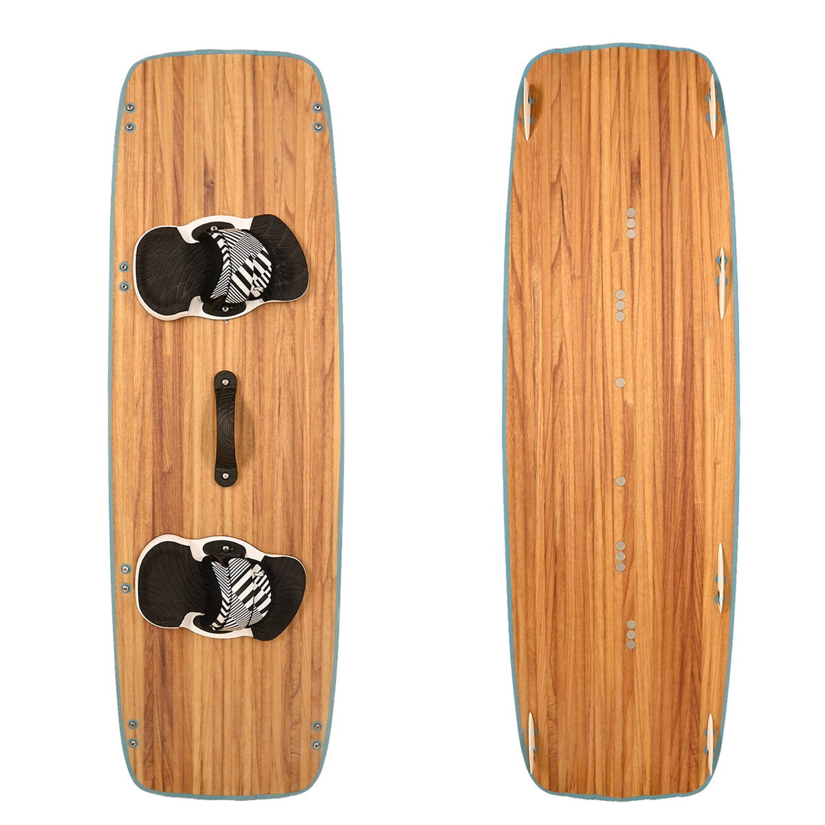 F2 Set Kiteboard Classic Wood Blue 147cm + Bindung S/M + GFK/Slider Finnen