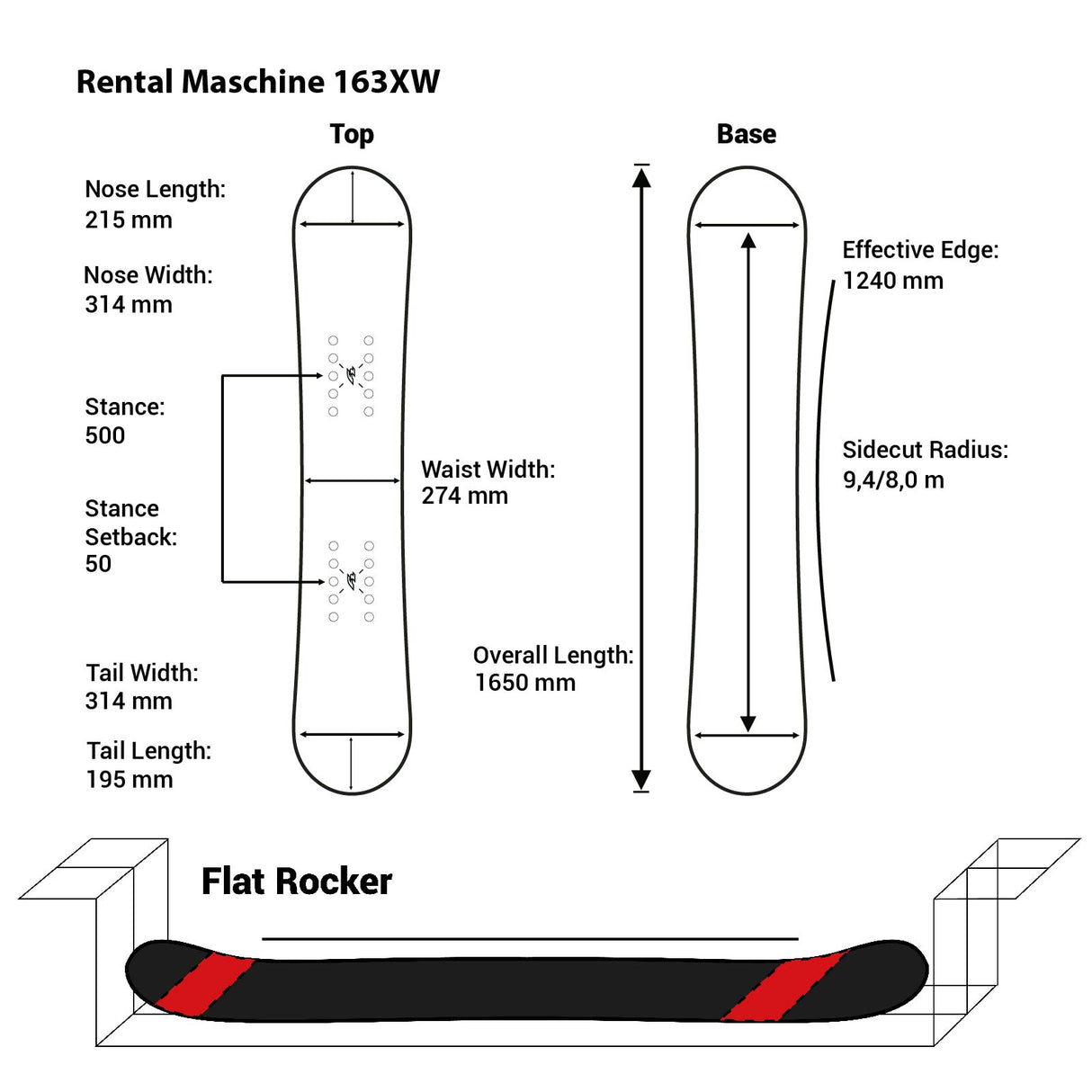 F2 Snowboard Rental Machine mit Protector Größe wählbar Schwarz