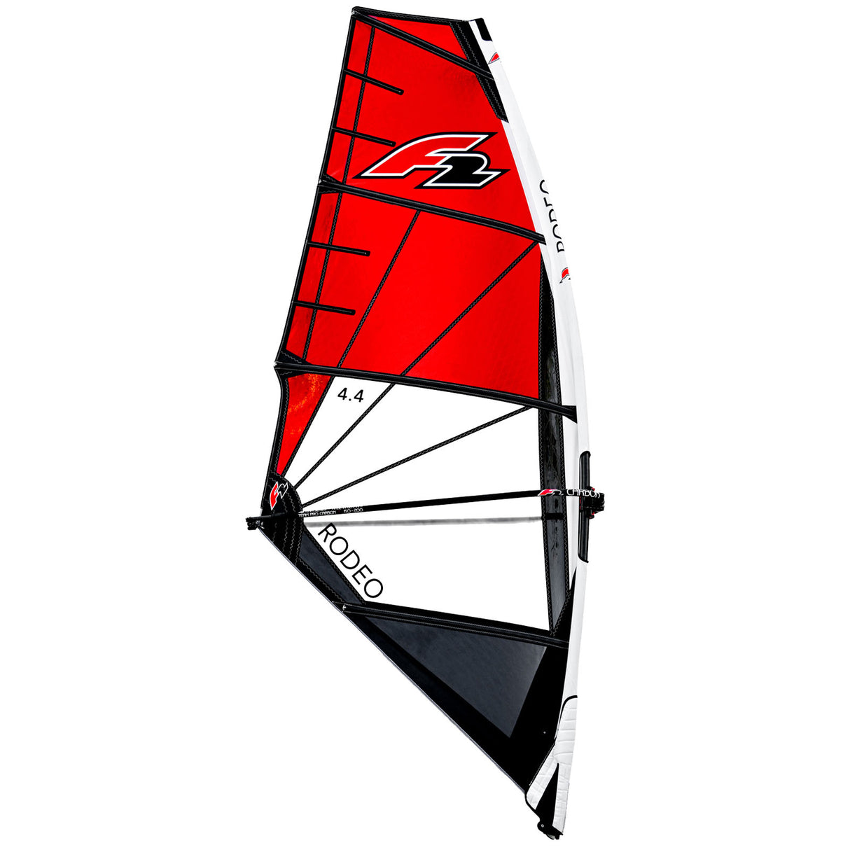 F2  Sale Windsurf Segel Rodeo Team  4,4qm Rot Modell 2022 NEU Sail Only