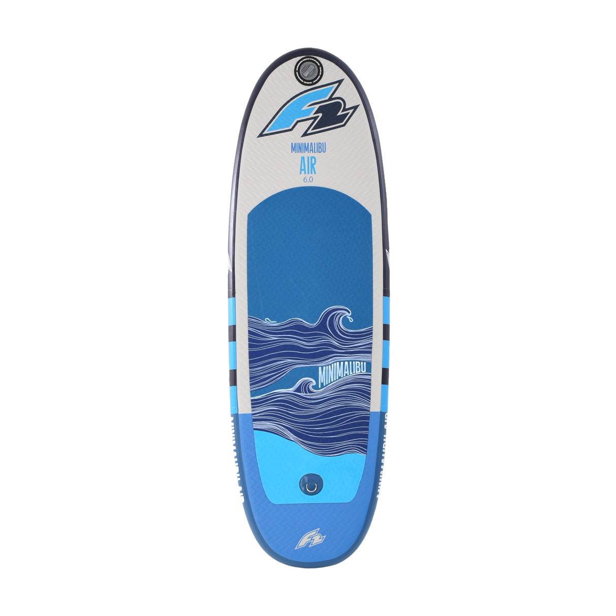 F2 Inflatable Surf Board Mini Malibu Air 6'0''/7'0"/8'0" wählbar Blau