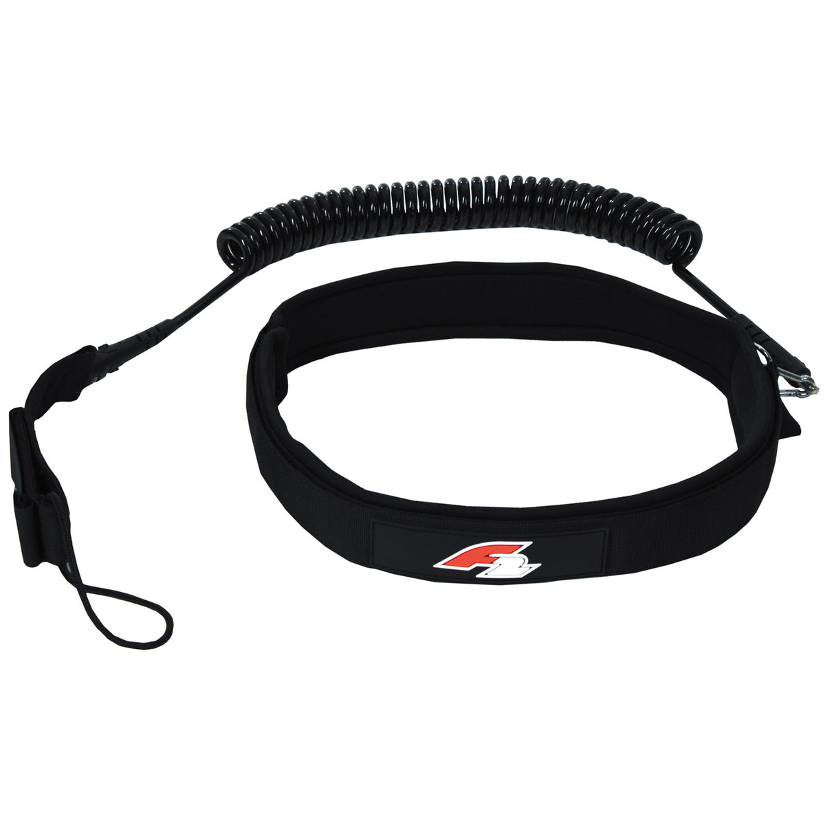 F2   Stand Up Paddling Leash Hüft Coiled Leash   Schwarz