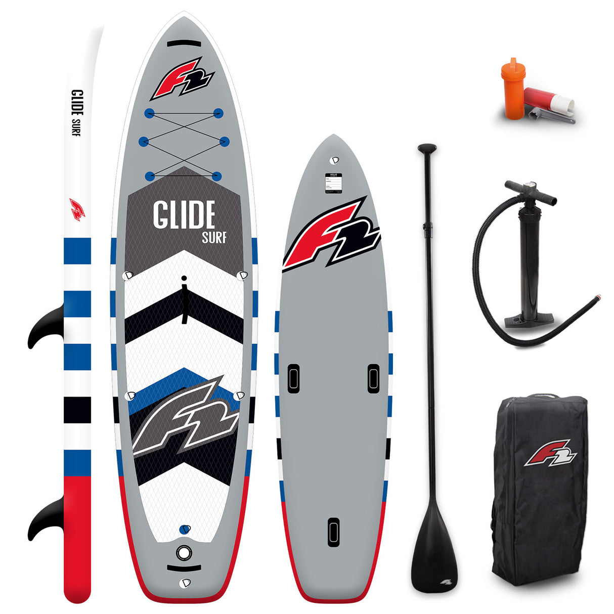 F2  SUP Stand Up Paddle Board Glide Surf 10'2''/10'8"/11'7" wählbar Grau