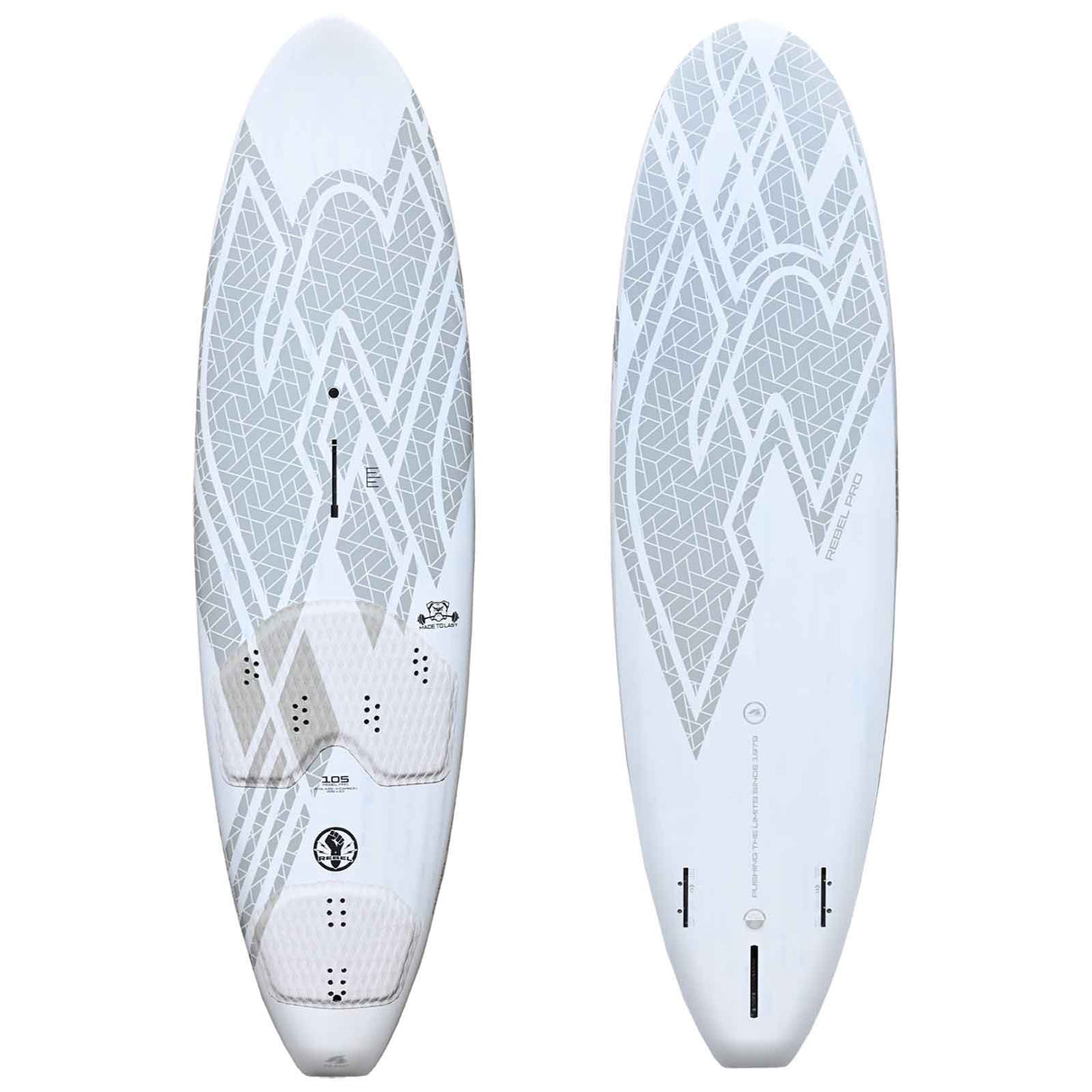 F2 Windsurfboard Rebel Pro Pro 85-125L Größe wählbar Grau