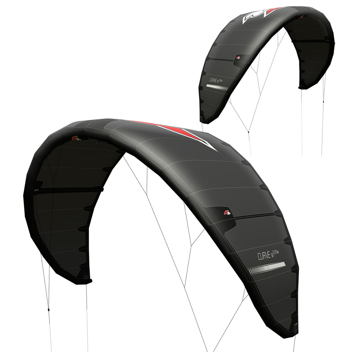 F2 Kite Curve 7-15qm Größe wählbar Schwarz