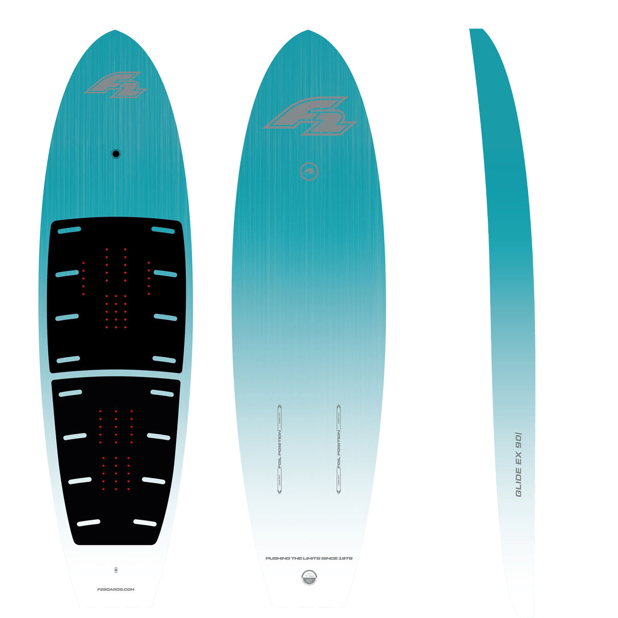 F2 Foil Board Glide Ex Downwind Hardsup 90-135L wählbar Türkis