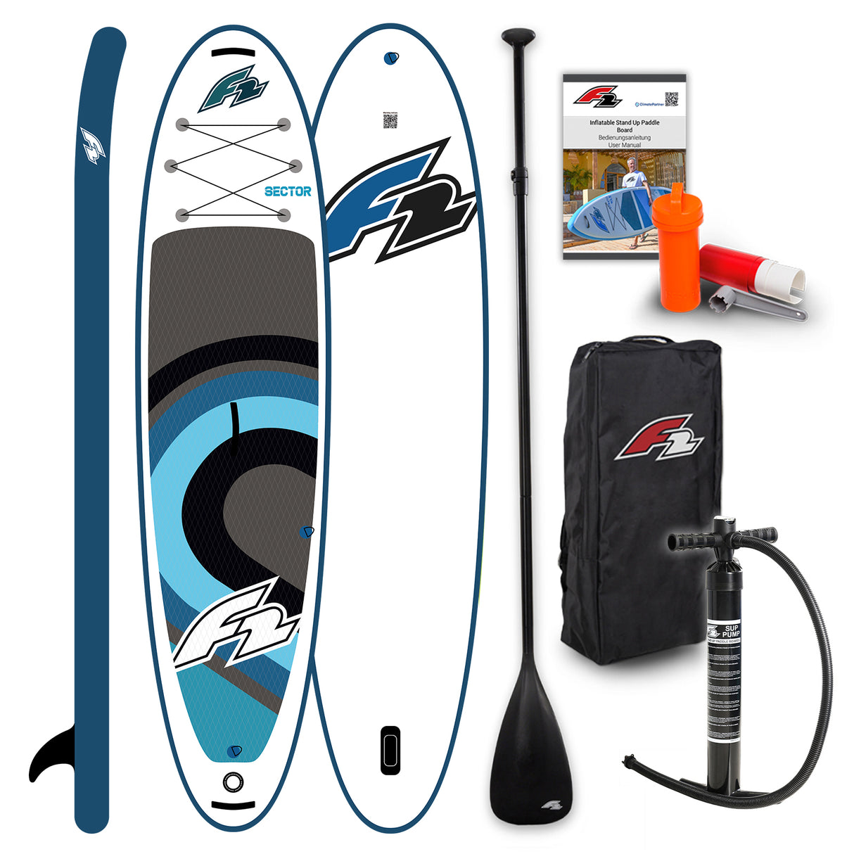 F2  SUP Stand Up Paddle Board Sector SMU Blau - Größe wählbar