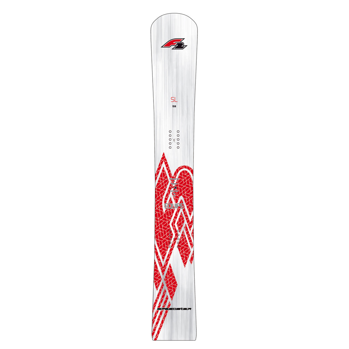F2 Junior Snowboard Speedster Equipe SL TX Carbon Race Silber/Rot 2024/25