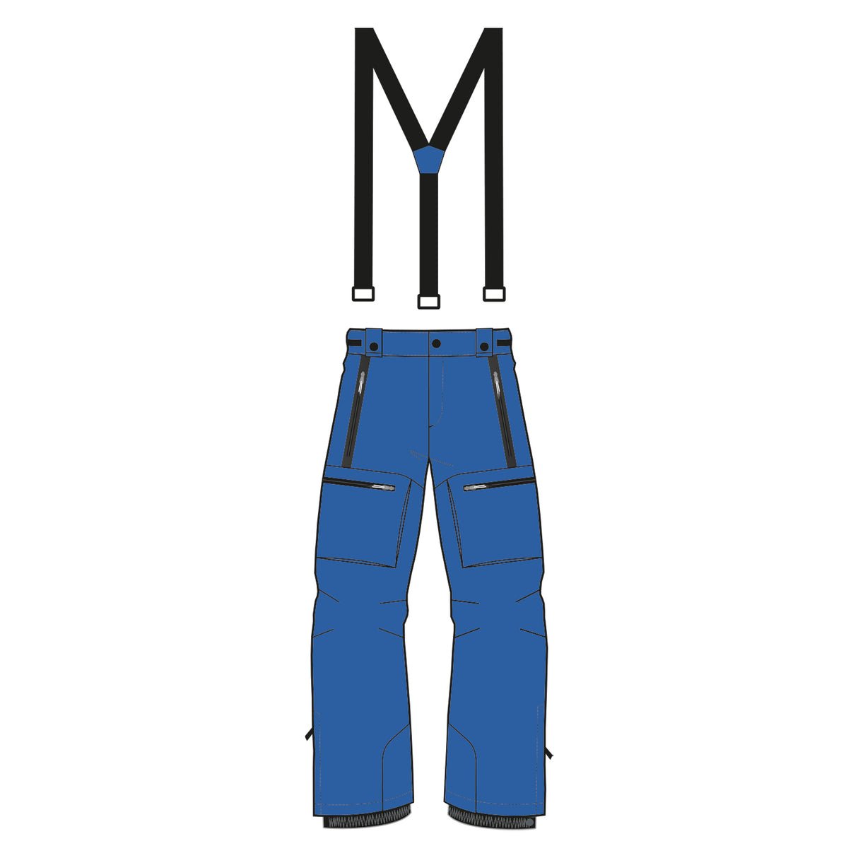 F2  Snowboard/Ski Träger Hose Storm XS-XXL Größe wählbar Royalblau
