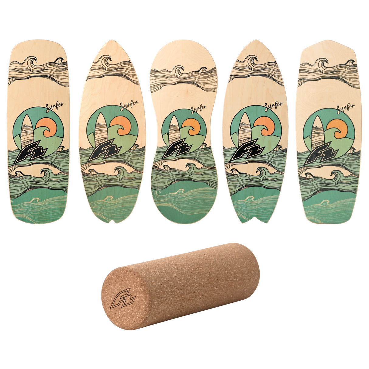 F2 Balance Board Set mit Korkrolle Komplettset Modell wählbar