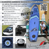 F2 Stand Up Paddle Board SECTOR SMART 10,5 Blau mit E-Pumpe + E-Finne